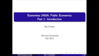 Topic 1: Introduction | Economics 2450A: Public Economics