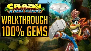 Crash Bandicoot N. Sane Trilogy Walkthrough Level 1 Perfect Run 100% - White Gem, N  Sanity Beach