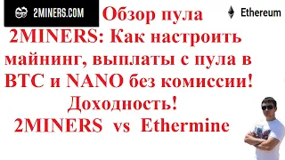 Обзор пула 2MINERS: Как настроить майнинг, выплаты с пула в BTC и NANO без комиссии! Доходность!