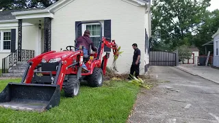 #104 Too Close For Comfort! Landscaping With Massey GC1710 And BXpanded Root Ripper/Trenching Bucket