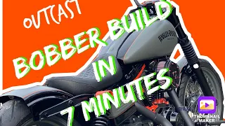 Harley Davidson Bobber build in 7 Minutes - "The OutCast"