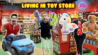 Living Inside Toy Store For 24 Hours | Inside Toy Story 24 Hours | Hungry Birds