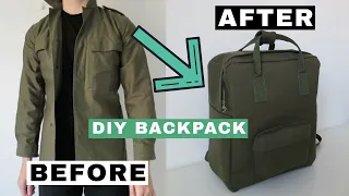 Diy backpack | turing a jacket into a backpack