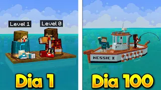 PASSEI 100 DIAS SENDO PESCADOR NO MINECRAFT - O FILME