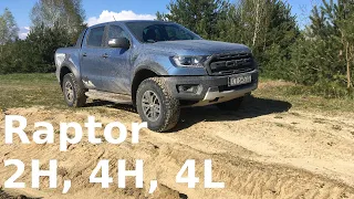 Ford Ranger Raptor drive modes on mud