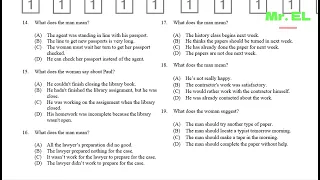 TOEFL ITP PBT Listening Exercise 1 (Part A) with Answer