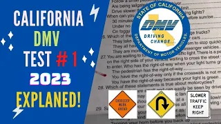 California DMV official Written Test 2023 With Answers and Explainations | Set 1