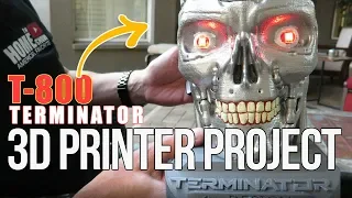 3D Printer | PROJECT | Terminator Head | T-800 with LEDs