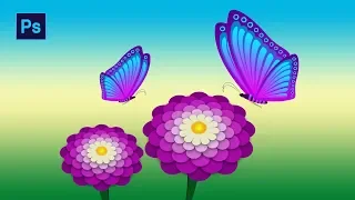 How to draw Flower & Butterfly Easily on #Photoshop