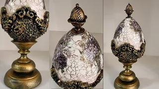 Декор, декупаж пасхального яйца. Decor, decoupage of an Easter egg