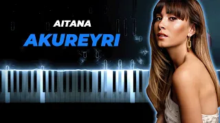 Aitana, Sebastián Yatra - Akureyri - piano karaoke instrumental cover