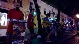 Одесса, июль 2016, уличные музыканты, Street musicians, Радио Великолепие из Киева 2
