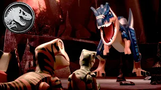 ¡Dino vs. ROBO-Dino! Combate por el tesoro perdido | LEGO JURASSIC WORLD: LEYENDA DE LA ISLA NUBLAR