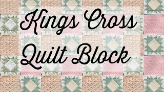 Kings cross quilt block-vintage quilt-scrap quilt-tutorial-learn to sew-red and green