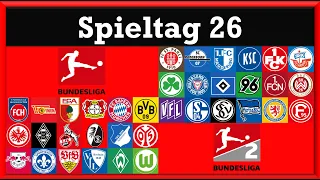 Wie viele Tore wollen fallen, Ja. Der 26 Spieltag der 1&2 Bundesliga.