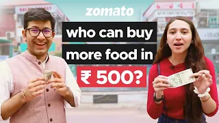 🤑 500Rs Brand Manager Budget Challenge 🤑 | Sahiba Bali Vs Satya - Rs 500 Food Challenge 💸 | Zomato