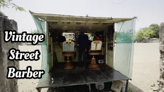 Vintage Street Barber Head Massage with Neck Cracking