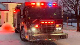 Tulsa Fire Department Engine 15 Responding to a Structure Fire in the Snow