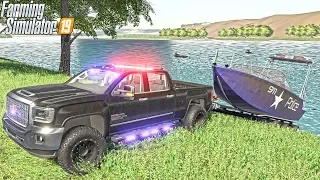 POLICE BOAT PATROL | MISSISSIPPI RIVER (IOWA POLICE) | FARMING SIMULATOR 2019