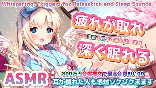 [ASMR] 深い睡眠へ誘う 脳がゾクゾクする最強トリガー、耳かき囁き睡眠導入。Deep Sleep & Intense Tingles【KU100/Vtuber】