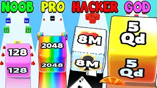 DISCOVERED A SECRET LEVEL IN THE GAME! 🎲 NOOB vs PRO vs HACKER in Jelly Run 2048