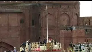 PM Modi unfurling the Tricolour flag at Red Fort on 68th Independence Day