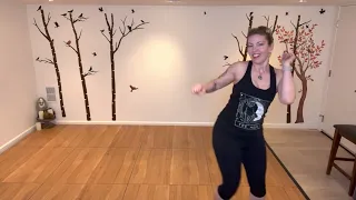 Cardio Dance with Amber Lindy Falling Off a Knee Kick Hop Hop Hop 2023-03-02