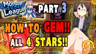 Monster Super League GUIDE!! HOW TO GEM ALL THE 4STAR MONSTERS!! PART3!! SUMMONABLE 4 STAR MONSTERS!