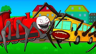 CHOO CHOO CHARLES VS BUS EATER! Cartoon Animation