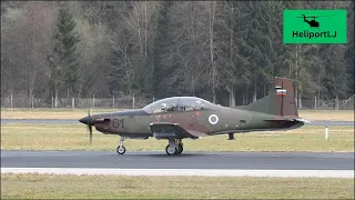 Slovenian army Pilatus PC-9M takeoff #planespotting