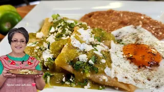 Best and Easiest Chilaquiles Verdes Rellenos // Cheese Stuffed Chilaquiles ❤️