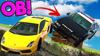 High-Speed Police Chase Over MASSIVE CLIFF JUMPS in BeamNG Drive Mods!