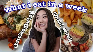 WHAT I EAT IN A WEEK *Thanksgiving CHEAT WEEK* | Mukbang, Friendsgiving, Pies | FIRST Week Home