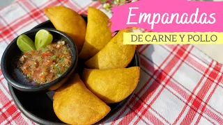 EMPANADAS COLOMBIANAS de carne y pollo🥟 (Con harina PAN) Receta fácil✅