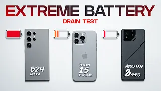 S24 Ultra (Light Profile) vs iPhone 15 Pro Max vs Asus ROG Phone 8 Pro EXTREME Battery Drain Test