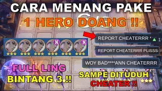 CARA MENANG PAKE 1 HERO DOANG !! SAMPE DITUDUH CHEATER !! PAKE AJA COMMANDER TERBAIK MAGIC CHESS INI