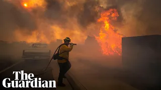 Wind-fuelled wildfire in Southern California leads to evacuation order for 100,000