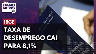 Taxa de desemprego cai para 8,1% no trimestre encerrado em novembro