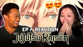 GOJO'S FACE?! | Girlfriend Reacts To *Jujutsu Kaisen* Ep 7 REACTION