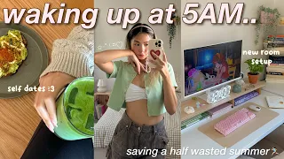 SAVING A HALF WASTED SUMMER!😵‍💫waking up at 5AM,having fun alone,& my new room setup *:･ﾟ✧