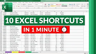 Top 10 Microsoft Excel Keyboard Shortcuts in 1 minute ⏱ | BEST Excel shortcut keys to know #shorts