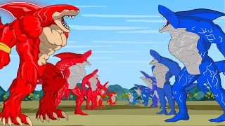 RED SHARKZILLA vs BLUE SHARKZILLA : Who Is The King Of The Sea??? | Godzilla Cartoon Animation