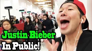 SINGING IN PUBLIC - JUSTIN BIEBER