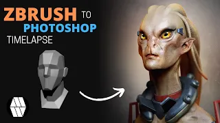 ZBrush to Photoshop Timelapse - 'Alien Explorer' Concept