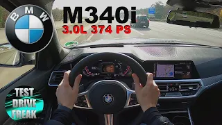 2020 BMW M340i xDrive G20 374 PS TOP SPEED AUTOBAHN DRIVE POV