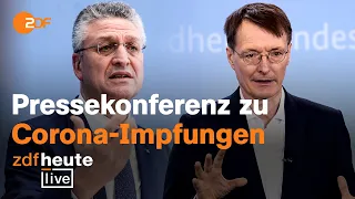 Lauterbach und Wieler zu Impfstoff-Nachschub und Kinderimpfungen | ZDFheute live