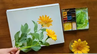 Oddly Satisfying flower drawing painting watercolor #art #tutorial #painting #watercolor #drawing