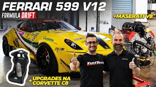 Ferrari 599 V12 Formula Drift + Maserati V8 Drift Taxi | Corvette C8 Upgrades! (English Subtitles)