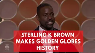 Sterling K Brown makes history at Golden Globes as first black man to win best actor in TV drama