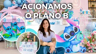 MUDAMOS A MESA DO BOLO POR CAUSA DA CHUVA | Decoração de festa do Stitch | Mania de Fita